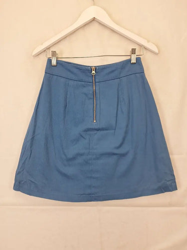 Review Sky Blue Pleat A Line Skirt Size 6 by SwapUp-Online Second Hand Store-Online Thrift Store