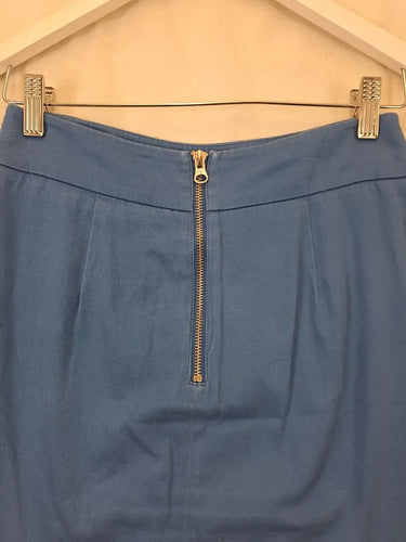 Review Sky Blue Pleat A Line Skirt Size 6 by SwapUp-Online Second Hand Store-Online Thrift Store