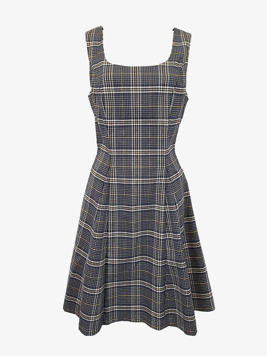 Review Tartan Pleated A-line Midi Dress Size 10 by SwapUp-Online Second Hand Store-Online Thrift Store