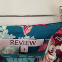 Review Teal Semi Circle Spring Bloom Mini Skirt Size 8 by SwapUp-Online Second Hand Store-Online Thrift Store