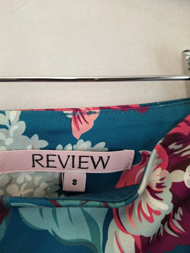 Review Teal Semi Circle Spring Bloom Mini Skirt Size 8 by SwapUp-Online Second Hand Store-Online Thrift Store
