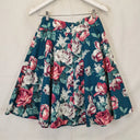 Review Teal Semi Circle Spring Bloom Mini Skirt Size 8 by SwapUp-Online Second Hand Store-Online Thrift Store