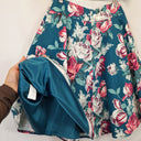 Review Teal Semi Circle Spring Bloom Mini Skirt Size 8 by SwapUp-Online Second Hand Store-Online Thrift Store