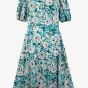 Review Teal Spring Garden Open Back Midi Dress Size 14 by SwapUp-Online Second Hand Store-Online Thrift Store