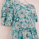 Review Teal Spring Garden Open Back Midi Dress Size 14 by SwapUp-Online Second Hand Store-Online Thrift Store