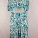 Review Teal Spring Garden Open Back Midi Dress Size 14 by SwapUp-Online Second Hand Store-Online Thrift Store