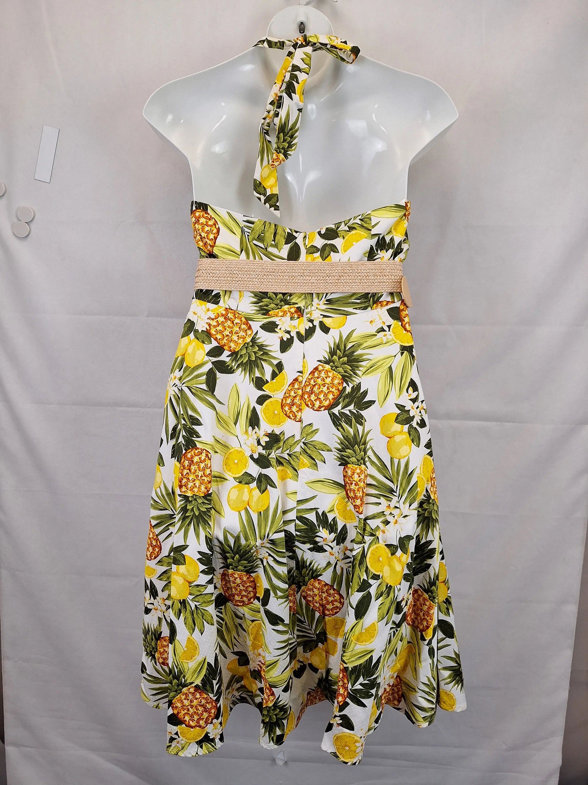 Review Tropical Halter Neck Midi Dress Size 14 by SwapUp-Online Second Hand Store-Online Thrift Store