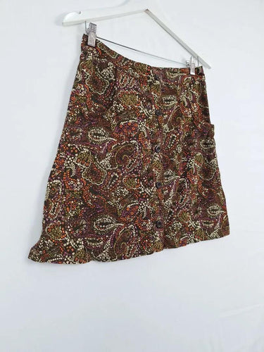 Revival 70's Vibe Paisley Mini Skirt Size 8 by SwapUp-Online Second Hand Store-Online Thrift Store