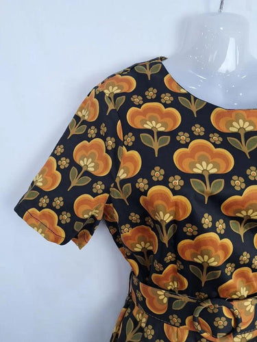 Revival Vintage Inspired Belted Mini Dress Size 16 by SwapUp-Online Second Hand Store-Online Thrift Store