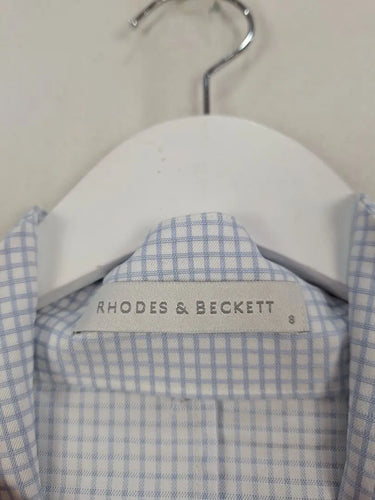 Rhodes & Beckett Windowpane Sky Blue Office Top Size 8 by SwapUp-Online Second Hand Store-Online Thrift Store