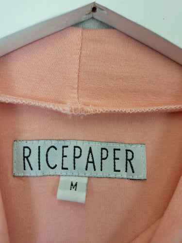 Rice Paper Fairy Floss Pink Frilled Sleeve Top Size M by SwapUp-Online Second Hand Store-Online Thrift Store