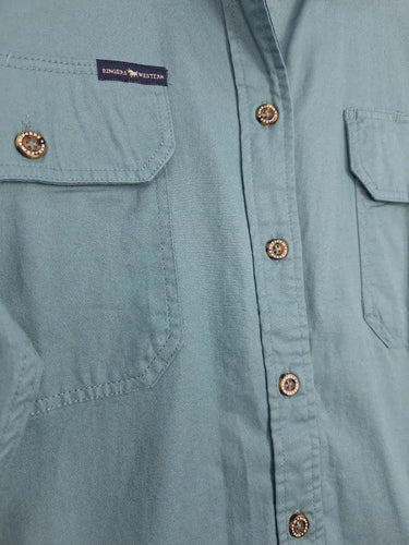 Ringers Western Teal Loose Fit Western Shirt Size 14 by SwapUp-Online Second Hand Store-Online Thrift Store