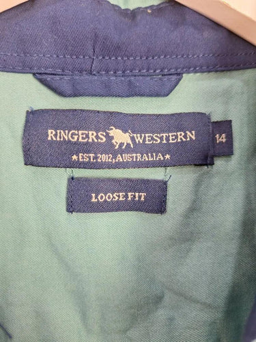 Ringers Western Teal Loose Fit Western Shirt Size 14 by SwapUp-Online Second Hand Store-Online Thrift Store