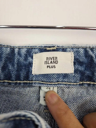 River Island Acid Wash Mom Jeans Size 24 by SwapUp-Online Second Hand Store-Online Thrift Store