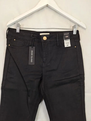 River Island Elevated Basic Black Mid Rise Jeans Size 14 by SwapUp-Online Second Hand Store-Online Thrift Store