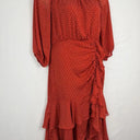 Rodeo Show Terracotta Lucile Dotted Midi Dress Size 12 by SwapUp-Online Second Hand Store-Online Thrift Store