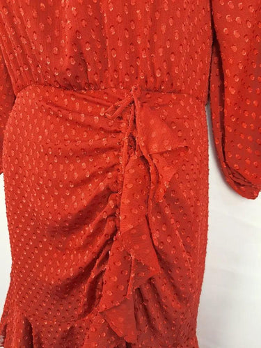 Rodeo Show Terracotta Lucile Dotted Midi Dress Size 12 by SwapUp-Online Second Hand Store-Online Thrift Store