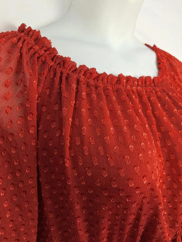 Rodeo Show Terracotta Lucile Dotted Midi Dress Size 12 by SwapUp-Online Second Hand Store-Online Thrift Store