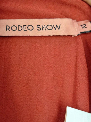 Rodeo Show Terracotta Lucile Dotted Midi Dress Size 12 by SwapUp-Online Second Hand Store-Online Thrift Store