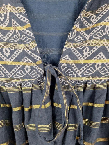 Rubyyaya Boho Gold Tie Front Blouse Size XS by SwapUp-Online Second Hand Store-Online Thrift Store