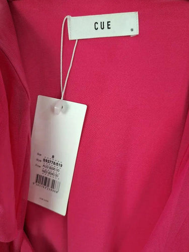 Ruched Hot Pink Micro Mesh Mini Dress Dress Size 8 by SwapUp-Online Second Hand Store-Online Thrift Store