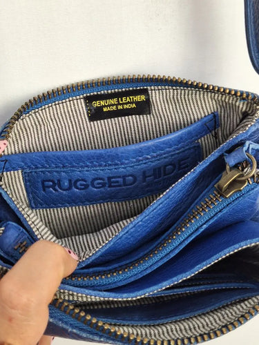 Rugged Hide Cobalt Convertible Multi Compartment Mini Crossbody Bag Size None by SwapUp-Online Second Hand Store-Online Thrift Store