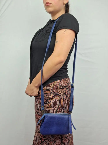 Rugged Hide Cobalt Convertible Multi Compartment Mini Crossbody Bag Size None by SwapUp-Online Second Hand Store-Online Thrift Store