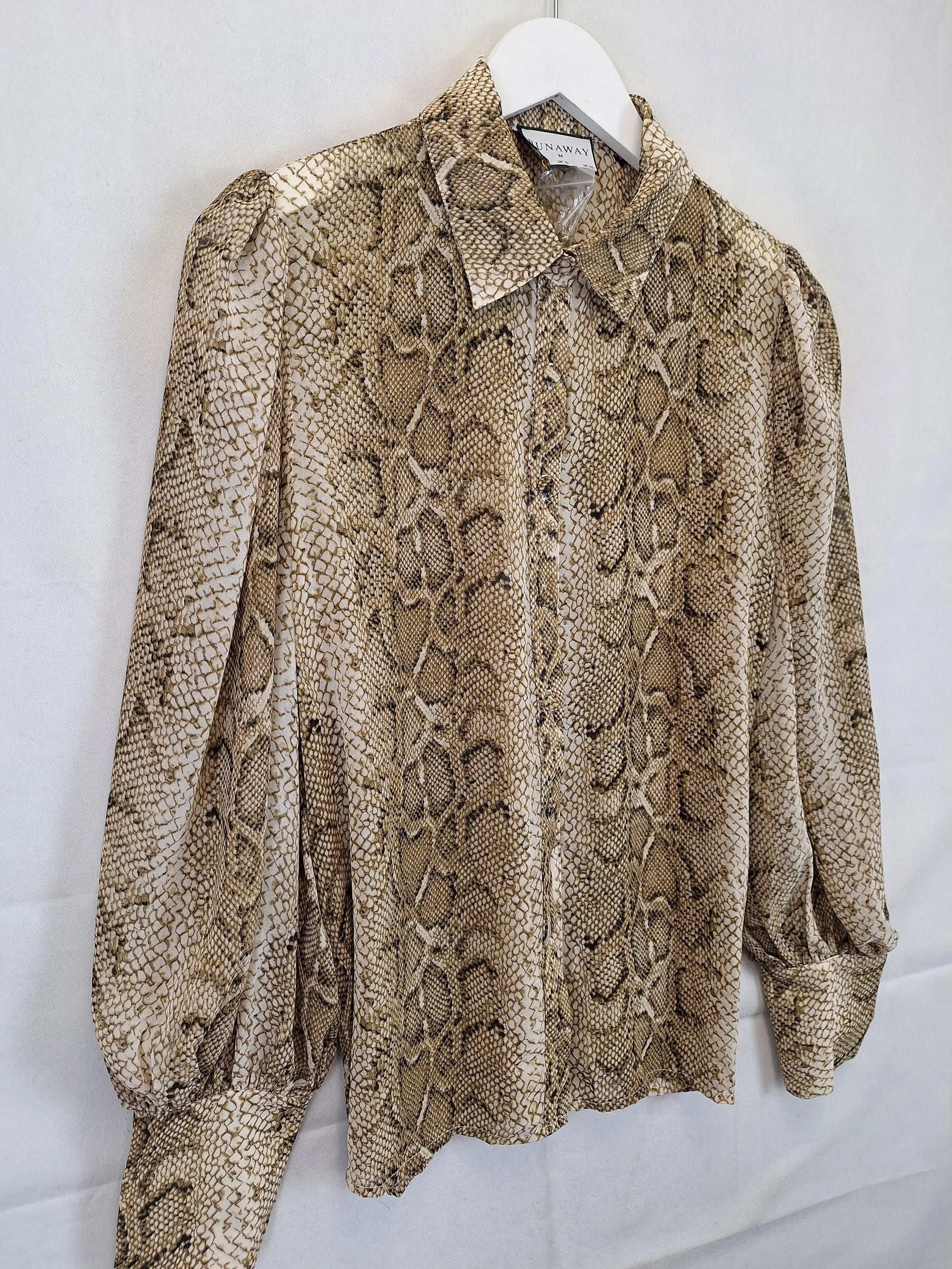 Runaway Snakeskin Patterned Full Sleeve Blouse Size M by SwapUp-Online Second Hand Store-Online Thrift Store