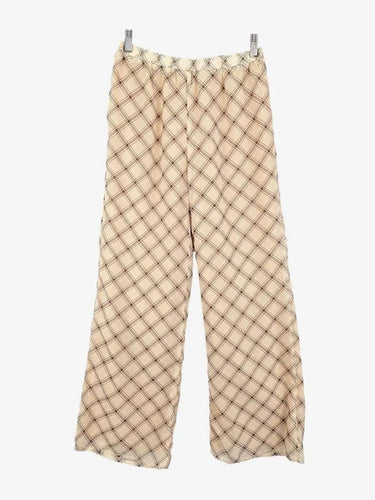 SNDYS Double Layer Latte Checked Pants Size S by SwapUp-Online Second Hand Store-Online Thrift Store