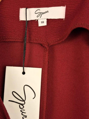 SPURR Burgundy Classic Stretch Business Midi Dress Size 18 by SwapUp-Online Second Hand Store-Online Thrift Store