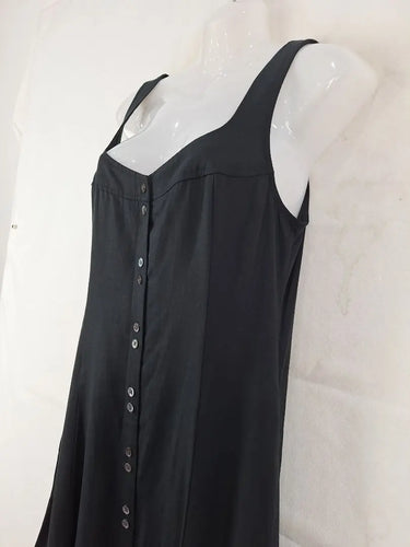 Saba Button Front Black Midi Dress Size 10 by SwapUp-Online Second Hand Store-Online Thrift Store