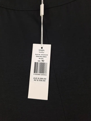 Saba Button Front Black Midi Dress Size 10 by SwapUp-Online Second Hand Store-Online Thrift Store