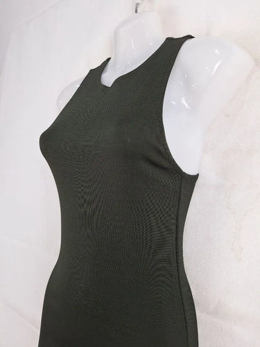 Saba Khaki Fitted Column Maxi Dress Size XS by SwapUp-Online Second Hand Store-Online Thrift Store