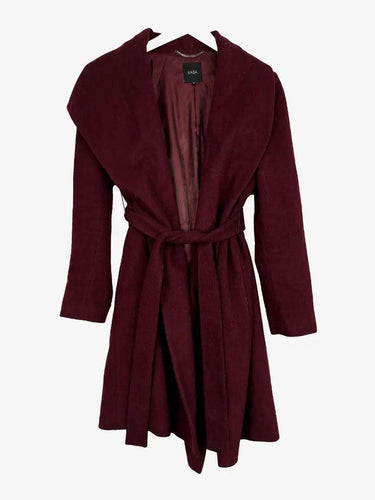 Saba Maroon Felted Drape Coat Size M by SwapUp-Online Second Hand Store-Online Thrift Store