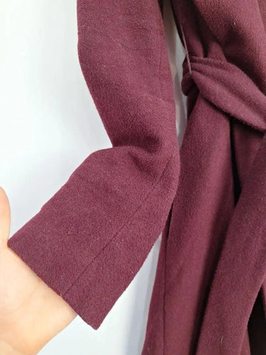 Saba Maroon Felted Drape Coat Size M by SwapUp-Online Second Hand Store-Online Thrift Store