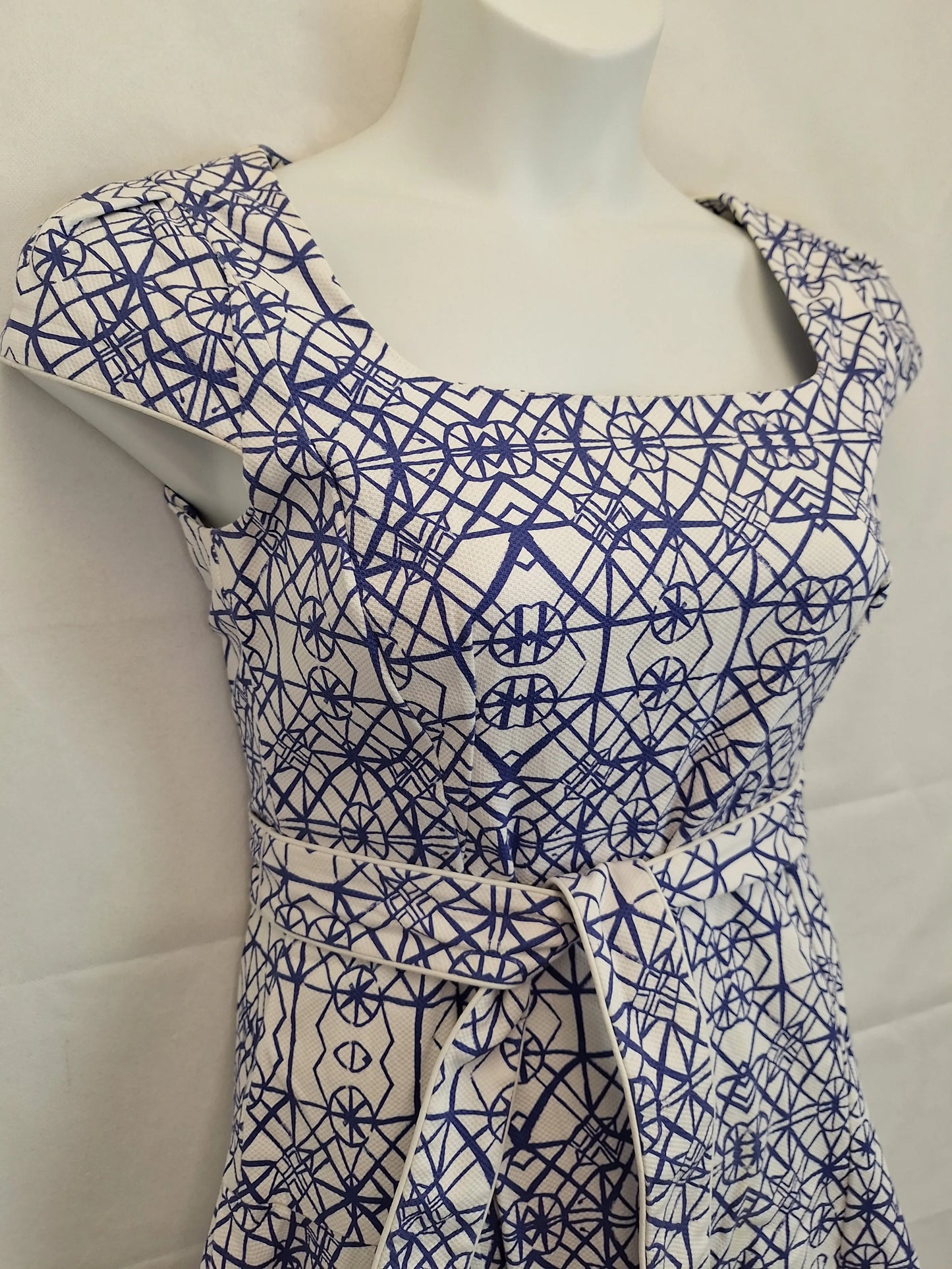 Sacha Drake Print Tie Waist Midi Dress Size 12 by SwapUp-Online Second Hand Store-Online Thrift Store