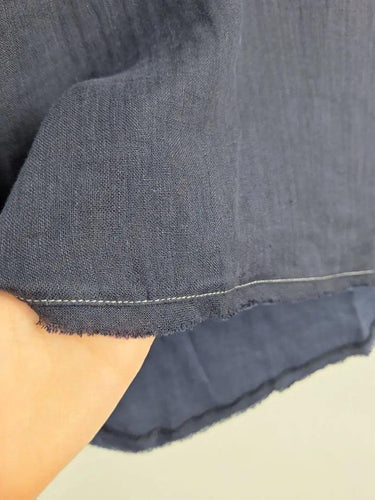 Sally Phillips Navy Effortless Linen Blend Blouse Size 10 by SwapUp-Online Second Hand Store-Online Thrift Store