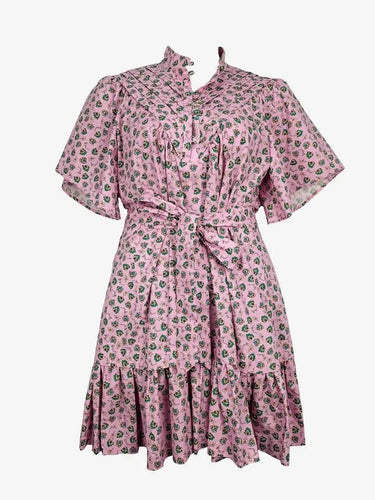 Sally Phillips Pretty In Pink Pleated Mini Dress Size 12 by SwapUp-Online Second Hand Store-Online Thrift Store