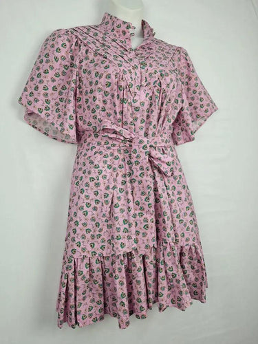 Sally Phillips Pretty In Pink Pleated Mini Dress Size 12 by SwapUp-Online Second Hand Store-Online Thrift Store