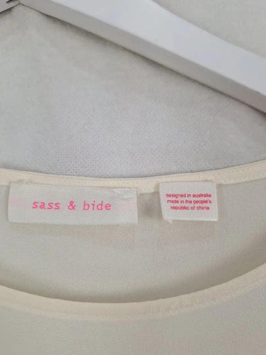 Sass & Bide Cream Universal Language Silk Top Size 10 by SwapUp-Online Second Hand Store-Online Thrift Store