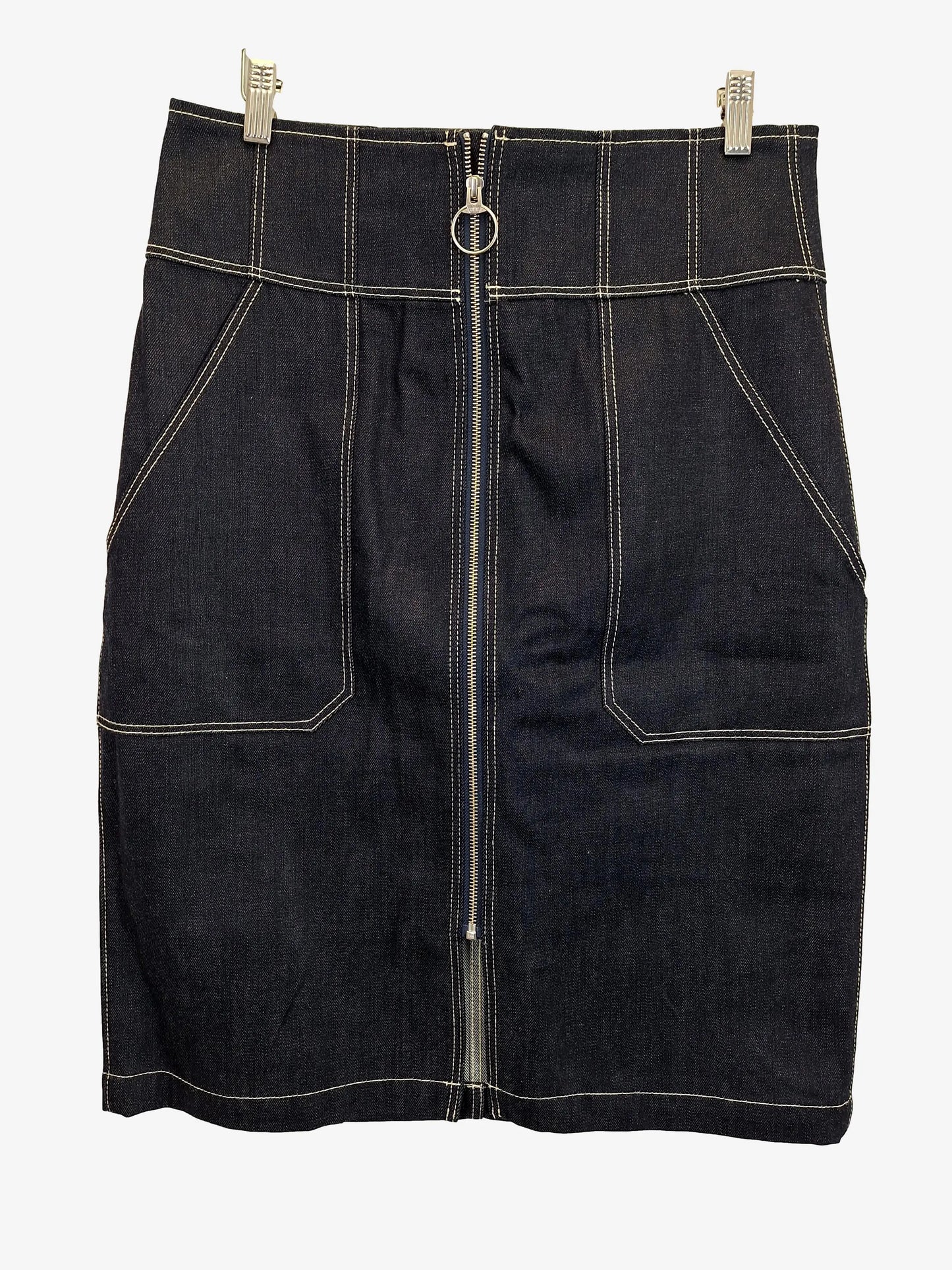Sass & Bide Denim Stitch Midi Skirt Size 16 by SwapUp-Online Second Hand Store-Online Thrift Store