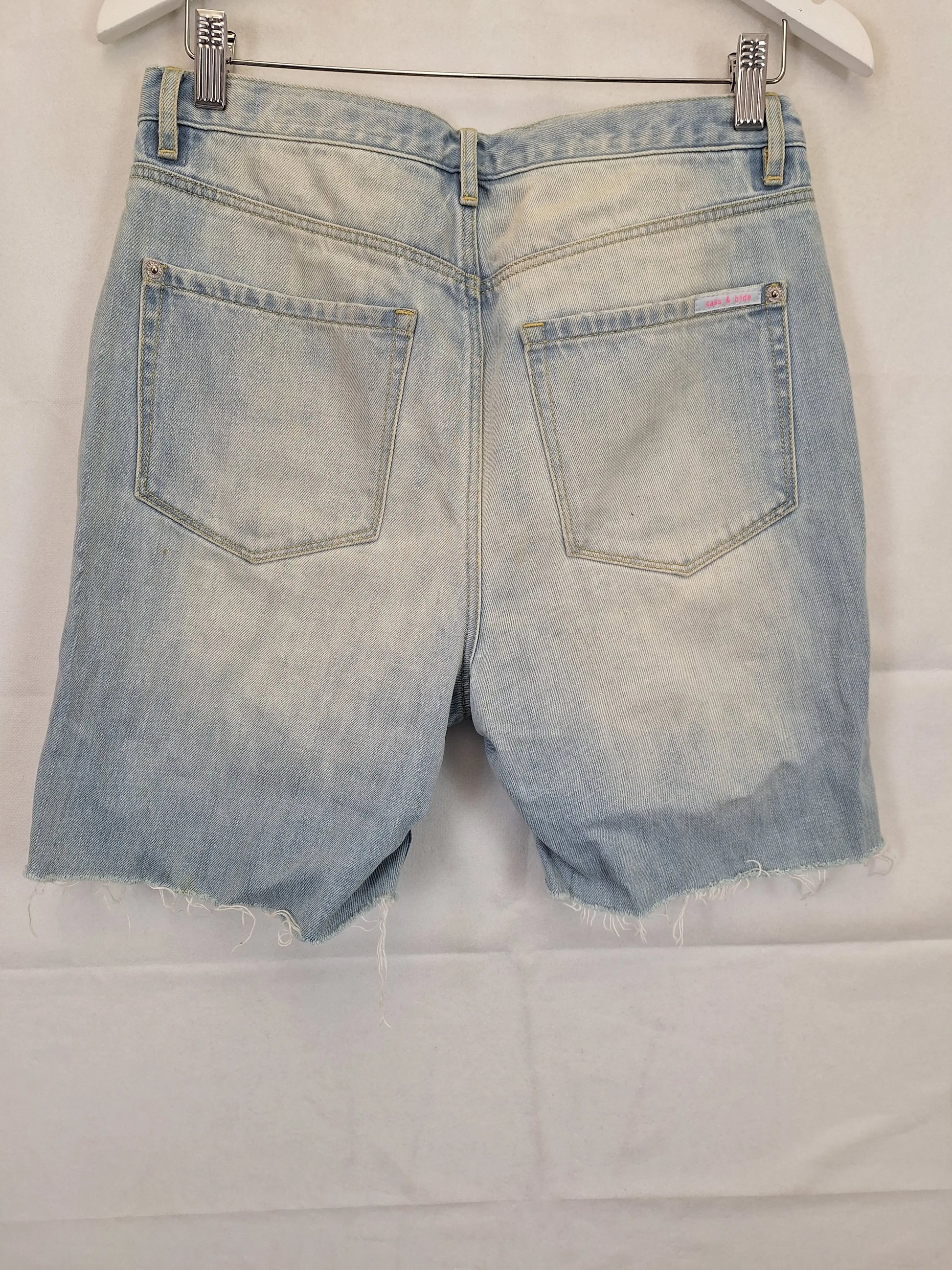Sass & Bide Faded & Frayed Mid Thigh Shorts Size 8 by SwapUp-Online Second Hand Store-Online Thrift Store