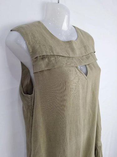 Sass & Bide Khaki Drop Waist Linen Dress Size S by SwapUp-Online Second Hand Store-Online Thrift Store