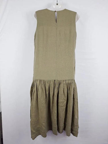 Sass & Bide Khaki Drop Waist Linen Dress Size S by SwapUp-Online Second Hand Store-Online Thrift Store