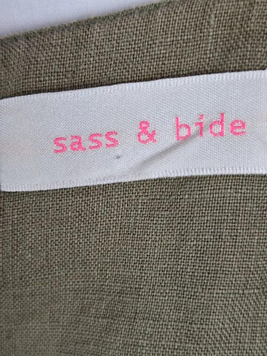 Sass & Bide Khaki Drop Waist Linen Dress Size S by SwapUp-Online Second Hand Store-Online Thrift Store
