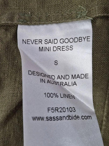 Sass & Bide Khaki Drop Waist Linen Dress Size S by SwapUp-Online Second Hand Store-Online Thrift Store