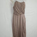 Satch Taupe Ruched Strappy Midi Dress Size 10 by SwapUp-Online Second Hand Store-Online Thrift Store