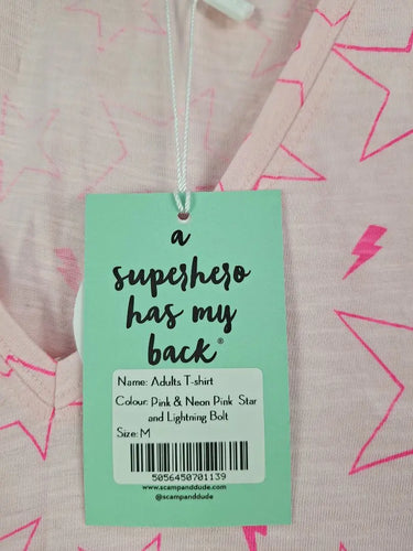 Scamp & Dude Neon Pink Star T-shirt Size M by SwapUp-Online Second Hand Store-Online Thrift Store