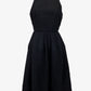 Scanlan Theodore Navy Textured Gathered A-line Midi Dress Size 8 by SwapUp-Online Second Hand Store-Online Thrift Store