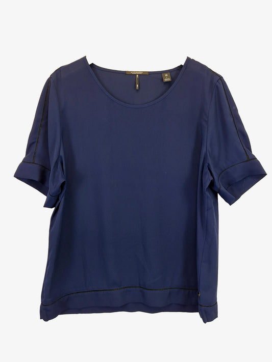 Scotch & Soda Trimmed Navy Boxy Top Size L by SwapUp-Online Second Hand Store-Online Thrift Store